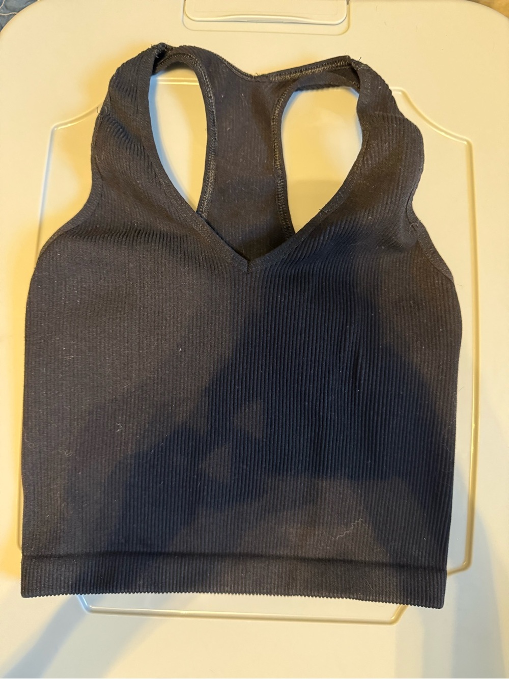 Free People Black Ribbed Racerback Tank
